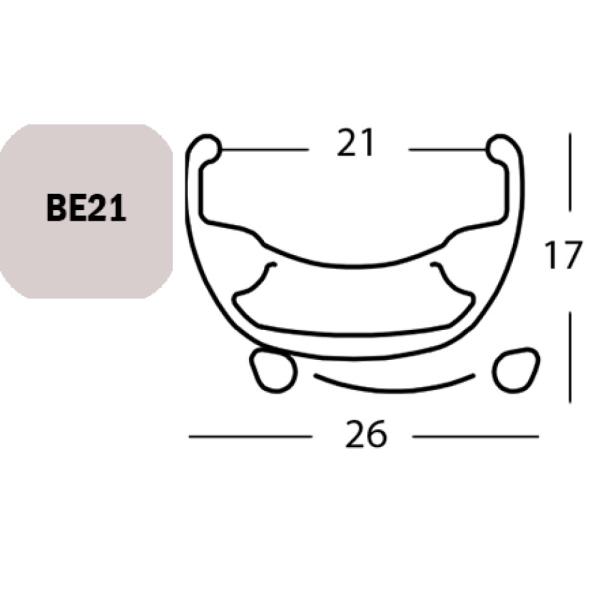 Exal FELGE BE 21, 27.5" 36L SCHW 21-584 VL:6,5MM EINFACHOESEN