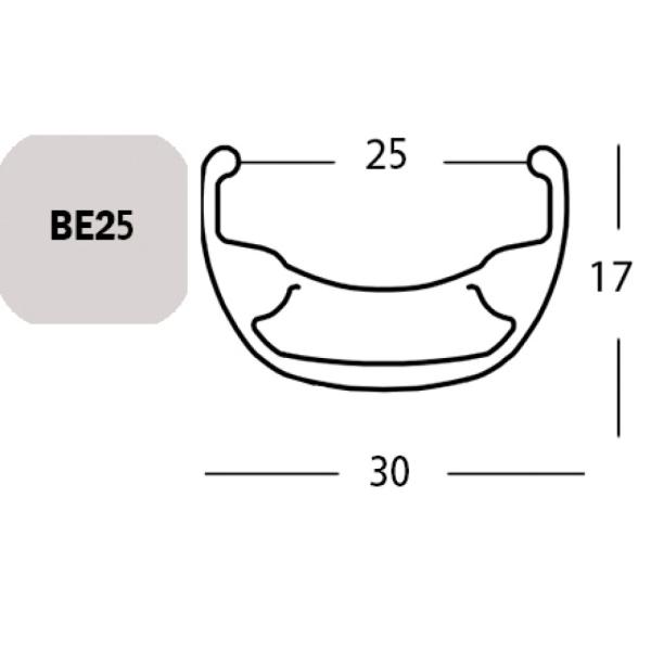 Exal FELGE BE 25, 27,5" 36L SCHW 25-584 VL:6,5MM EINFACHOESEN