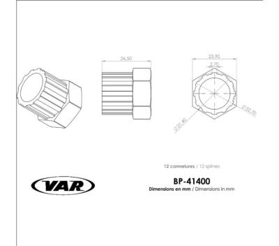 VAR Kompaktinnenlagerwerkzeug BP-41400 f&uuml;r Campagnolo Record, Chorus & Athena Produktbild 2