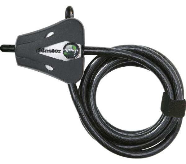 Master Lock Kabelschloss Python Kompakt Schwarz 8 mm x 1800 mm Schl&uuml;ssel
