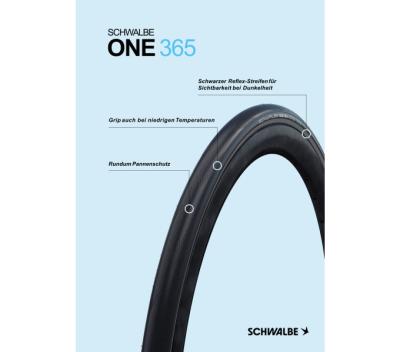 Schwalbe SCHWALBE FALTREIFEN ONE 365  4Season  25-622 Schwarz/Schwarz-Reflex Produktbild 4