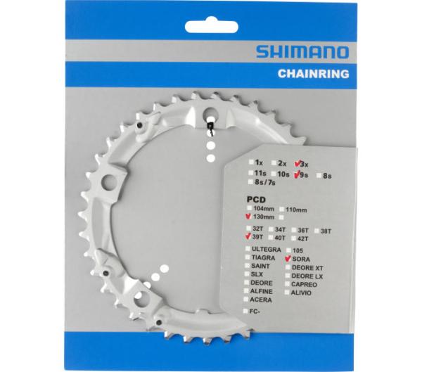 SHIMANO Kettenblatt SORA FC-3403 39 Z&auml;hne Silber