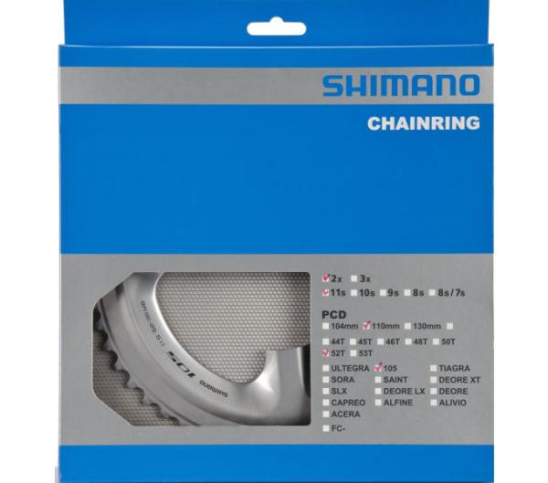 SHIMANO Kettenblatt 105 FC-5800 52 Z&auml;hne Silber