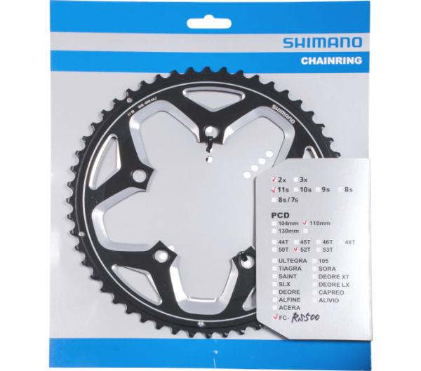 SHIMANO Kettenblatt FC-RS500 52 Z&auml;hne Schwarz