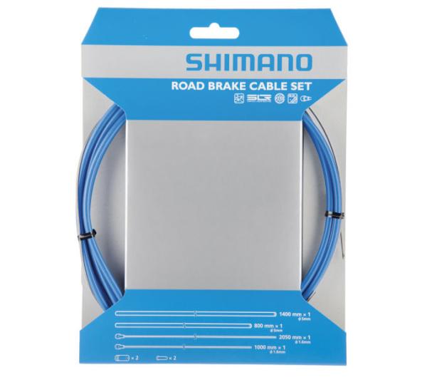 SHIMANO Bremszug-Set Road SIL-TEC beschichtet Blau